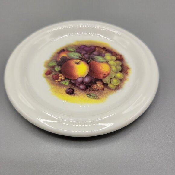 Vintage Crown England Fruit Motif Coasters Set Of 4 Trinket Dishes 3.5" - Picture 6 of 6